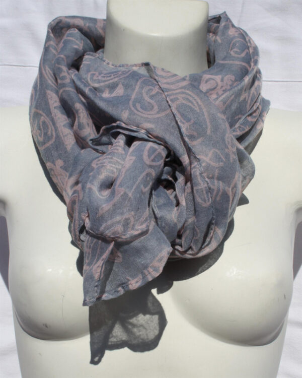 Scarf Grey light rose